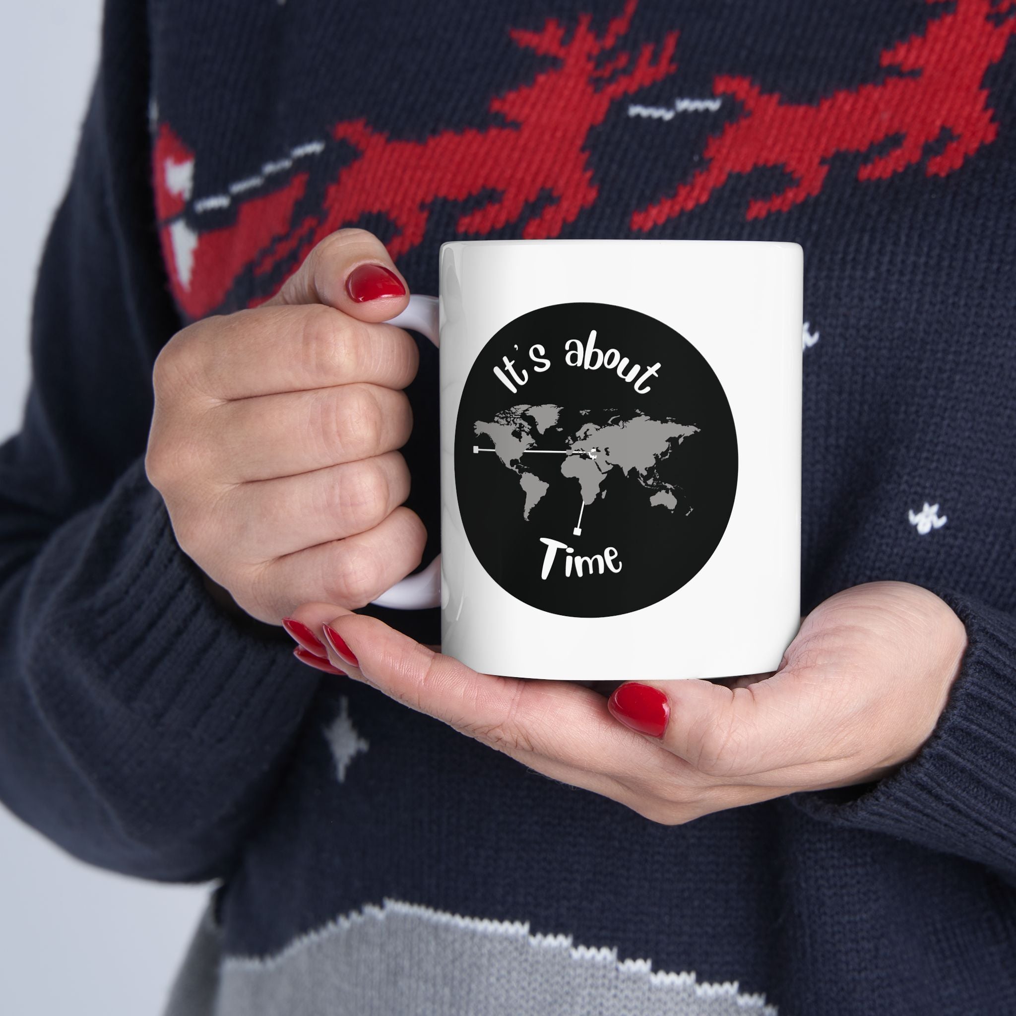 Ceramic Mug — Vintage Black Cat & Crescent Moon Coffee Cup (11oz, 15oz)