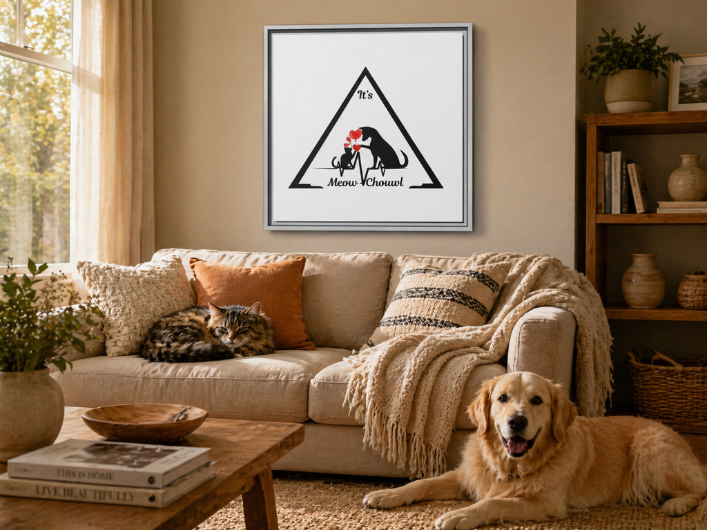 Love Pets Matte Canvas Framed Wall Art — Peaceful, Elegant Home Décor