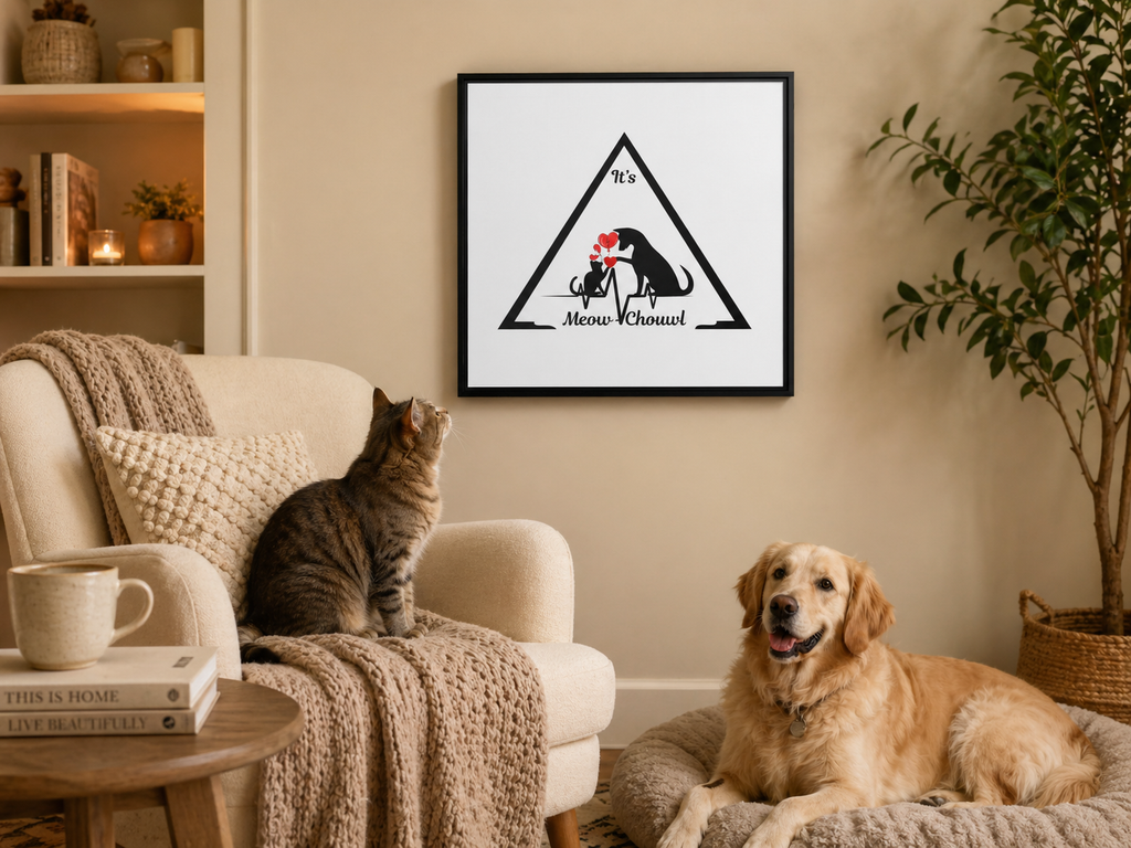 Love Pets Matte Canvas Framed Wall Art — Peaceful, Elegant Home Décor