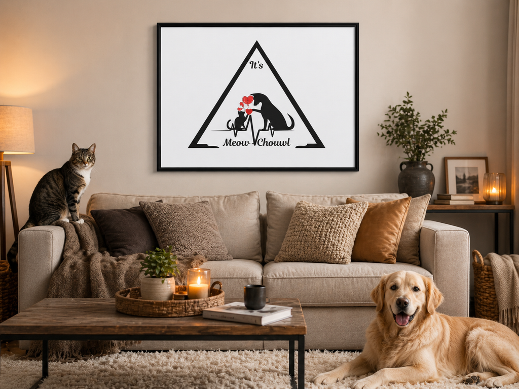 Love Pets Matte Canvas Framed Wall Art — Peaceful, Elegant Home Décor